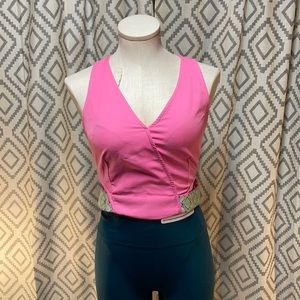 LULUMARI Pink v neck crop top
